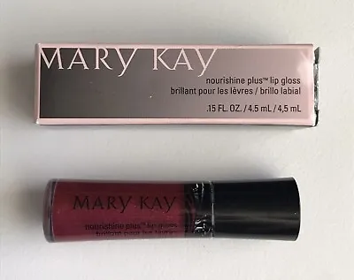 New In Box Mary Kay Nourishine Plus Lip Gloss Sparkle Berry #047945 Full Size • $13.95