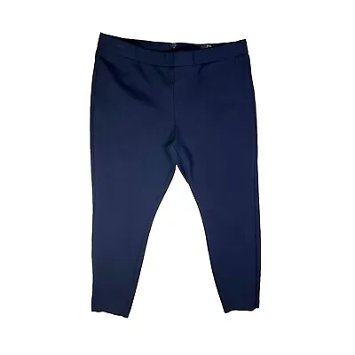 J. Crew Size XXL Pixie Pant Any Day Ponte Cropped Pants Zip Back Navy Blue G9389 • $17.99