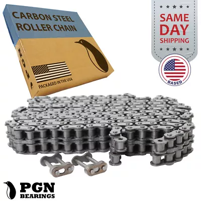 #60-2 Duplex Double Strand Roller Chain X 10 Feet + 2 Connecting Links • $71.95