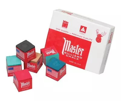 £2.49 • Buy Elkmaster Master Snooker Pool Billiard Cue Chalk Green Red Blue Black Any Amount