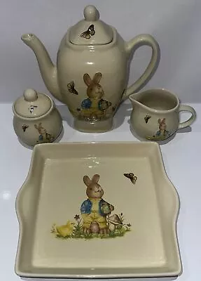 Beatrix Potter's Peter Rabbit Tea Pot With Cream And Sugar Set • $19.99