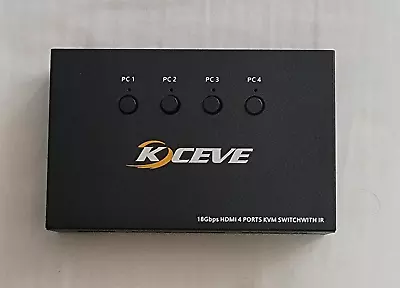 KCEVE HDMI KVM Switch 4 Port USB And HDMI 4K@60Hz Switch Adapter Box KC-401CY • $19.99