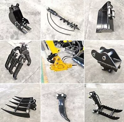 Attachments Mini Excavator : Grabber Hammer Ripper Rake Auger Bucket Thumb • $350