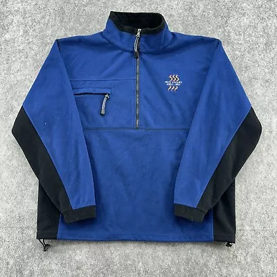VINTAGE Sun Valley Sweater Mens XL Blue Black  1/4 Zip Fleece Ski Sweatshirt 90s • $6.97