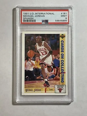 Michael Jordan 1991-92 Upper Deck #181 PSA 9 Spanish International Chicago Bulls • $35