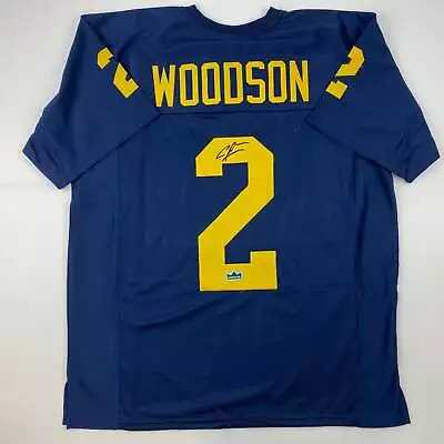 Facsimile Autographed Charles Woodson Michigan Blue Reprint Jersey Size Men's XL • $74.99