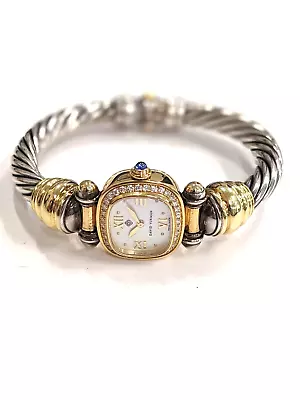 Estate David Yurman Watch Silver/Yellow Gold MOP Dial Diamonds Est Retail: $5600 • $3380