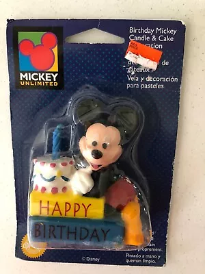 NEW Vintage Mickey Mouse Birthday Cake 3  Candle 1998 Unlimited Wilton Disney • $8