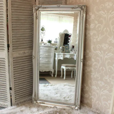 Extra Large Silver Wall Floor Ornate Mirror Bedroom Hall Living Room Vintage • £122.95