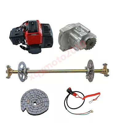 740mm Go Kart Quad Rear Axle Kit + Sprocket+Rotor+ 2 Stroke 49cc Engine Motor • $289.67