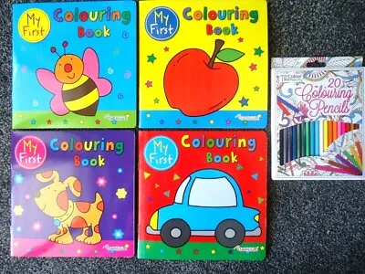 MY FIRST COLOURING BOOKS & 20 PENCILS - You Choose - Boys Girls Children's Kids • £2.69