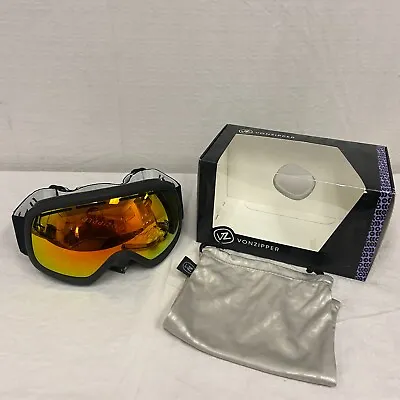 VonZipper Skylab Snow Goggles Black Satin Frame W/ Fire Chrome Lens • $69