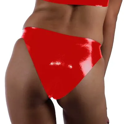 Latex Rubber Red Bikini Bottoms Panties (one Size)  • £11.99