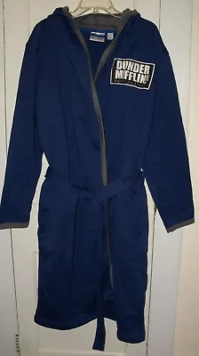 Size L/XL Dunder Mifflin The Office Men's Blue Robe Bathrobe With Hood & Pockets • $9.95