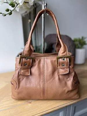 Clarks Camel Genuine Leather Vintage Bag Handbag • £20