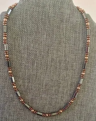 Men's Women's Copper Black Magnetic Hematite Therapy Necklace Super Strong! • $40.99