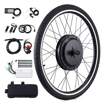 $253.99 • Buy EBike Conversion Kit 26  Front Wheel 48v 1000W Hub Motor PAS Electric Bike Set