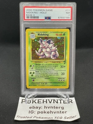 $39.99 • Buy Pokemon WOTC Nidoking 11/130 Base Set 2 Holofoil PSA 7 NM