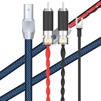 HiFi Phono Tonearm Cable 6N OCC RCA To 5-Pin DIN Signal Wires With Ground Wire • $30.47