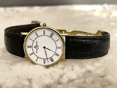 Vintage Baume Mercier  Quartz Men's Watch 18K Yellow Gold Work Perfect • $1150