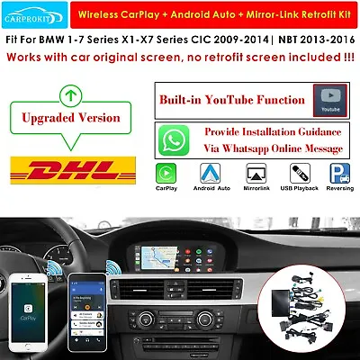 Wireless CarPlay Android Auto Retrofit Kit Fit For BMW 318 320 325 CIC System • $299.99