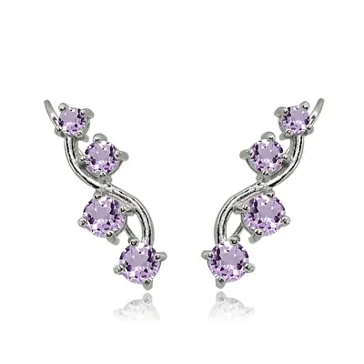 Sterling Silver Amethyst Vine Climber Crawler Earrings • $19.99