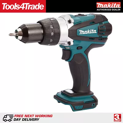 Makita DHP458Z 18V LXT Li-ion Cordless 2-Speed Combi Hammer Drill Body Only • £95