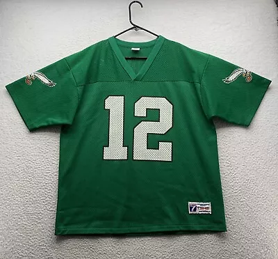 VTG Philadelphia Eagles Jersey Large L 46-48 Logo 7 Green Randall Cunningham 12 • $44.97