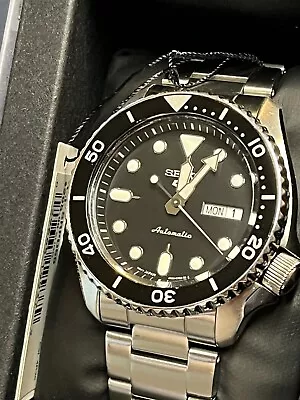 $80 • Buy Seiko 5 Sports Men's Black Watch - SRPD55 W/ Tag/case