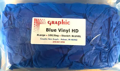 Industrial Grade HD Vinyl Gloves 5 Mil Powder-FreeExtra Larg Blue 100/Box • $8.74