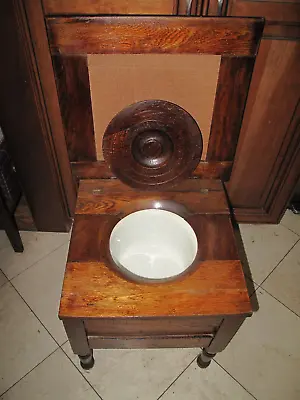 Antique Mission Oak Commode Chamber Pot Potty Chair Toilet Child Seat Portable • $150