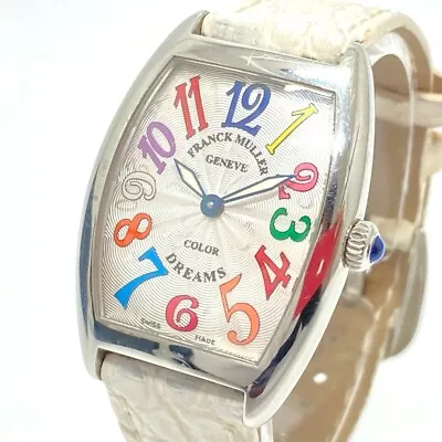 FRANCK MULLER 1752QZ Tonocar Vex Color Dreams Quartz Wristwatch SS Silver • £1807.99