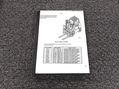 Mitsubishi FG15 Forklift W 4G63 Chassis & Mast Service Repair Manual 50001-Up • $209.30