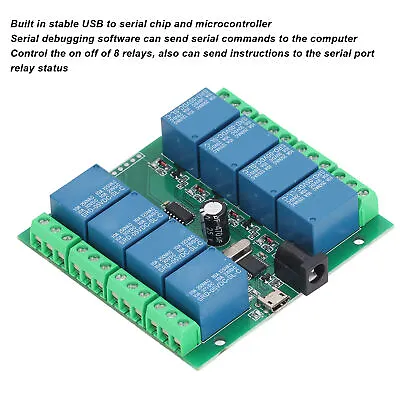 £11.69 • Buy 8 Channel Relay Module Intelligent Control USB Relay Switch Module DC5V