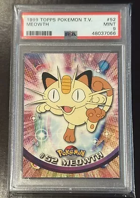 1999 Topps Pokemon TV # 52 Meowth PSA 9 MINT Pokemon TCG Vintage Full Art • $12.50