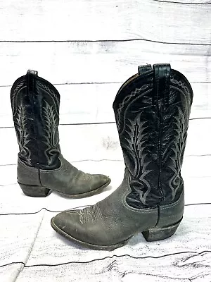 TONY LAMA 6700 Vintage Mens Cowboy Boots Two Tone Grey Marble Cowboy Boots 9d • $47.08