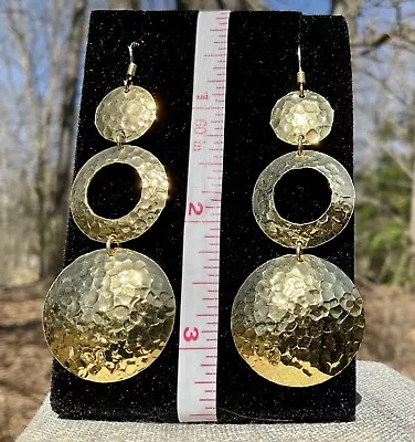 Vintage Gold On Sterling Silver Veronese 925 Statement Earrings Vermeil • $89.99