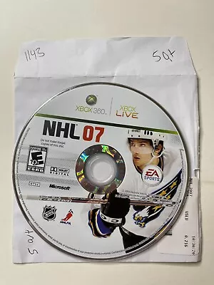 NHL 07 (Microsoft Xbox 360 2006) NO TRACKING- Disc Only #1143 • $3.20