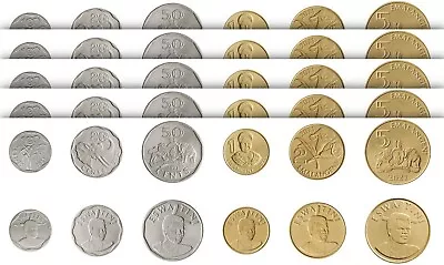 Swaziland Eswatini 5 (x) 6 PCS UNC Coin SET 10 20 50 Cent 1 2 5 Emalangeni 2021 • $30.45