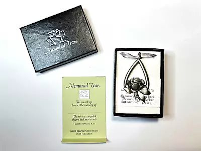 Beautiful Pewter Gift Ornament Memorial Tear Silver Floral Pendant Kathy Bernu • $10.99