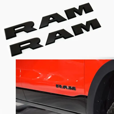 2x OEM RAM Emblems Front 3D Badge For 2019 2020 RAM 1500 2500 3500 Black • $42.15