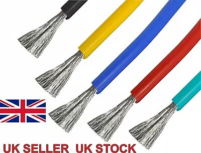 Flexible Soft Silicone Wire Cable 4/6/8/10/12/14/16/18/20/22 AWG Many Colours. • £299.99