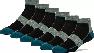 FUN TOES Lightweight Merino Wool Low Cut All Season  Hiking Socks  6 Pairs Color • $27.99