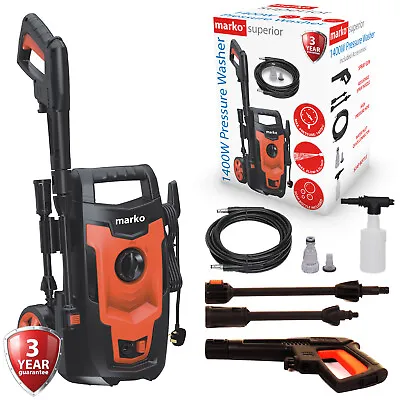 £44.99 • Buy Electric Pressure Washer 1400W High Power Jet Powerful Wash Patio Car Cleaner 