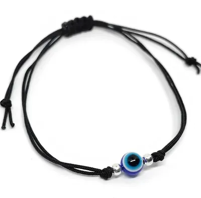 Red Black Evil Eye Bracelet Nazar Protection Kabbalah Amulet Lucky Nylon Reiki 2 • £2.49