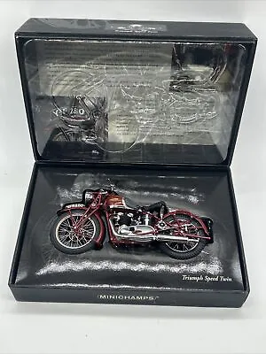 1937 TRIUMPH SPEED TWIN Model Motorcycle In RED By Minichamps In 1:12 Scale • $229.99