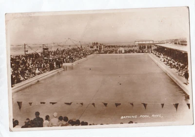 £0.99 • Buy Vintage RP Postcard - Bathing Pool , Rhyl , Denbighshire , North Wales .
