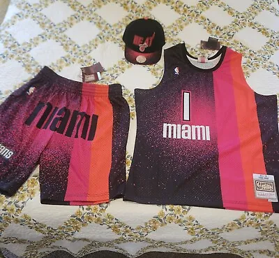 Mitchell And Ness Miami Heat Size XL Re-Take Gradient Jersey/Shorts/Hat Lot.$254 • $100
