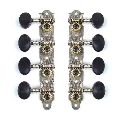 4-on-Plate Classic Style Mandolin Tuning Keys Tuners Head Pegs Black (1Lx1R) • $14.99