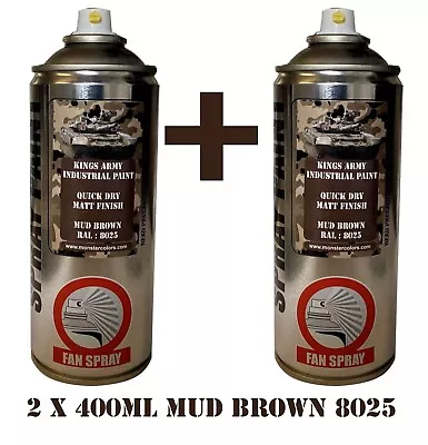 Mud Brown Army Spray Paint Military Vehicle Paintballairsoft Model Paint  X2 • £23.75